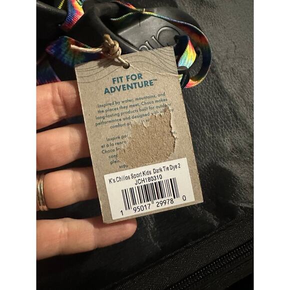 NEW Chacos Chillos Sport Big Kids Dark Tie Dye Sandals, Sz 2, Unisex (C107) - Picture 8 of 9